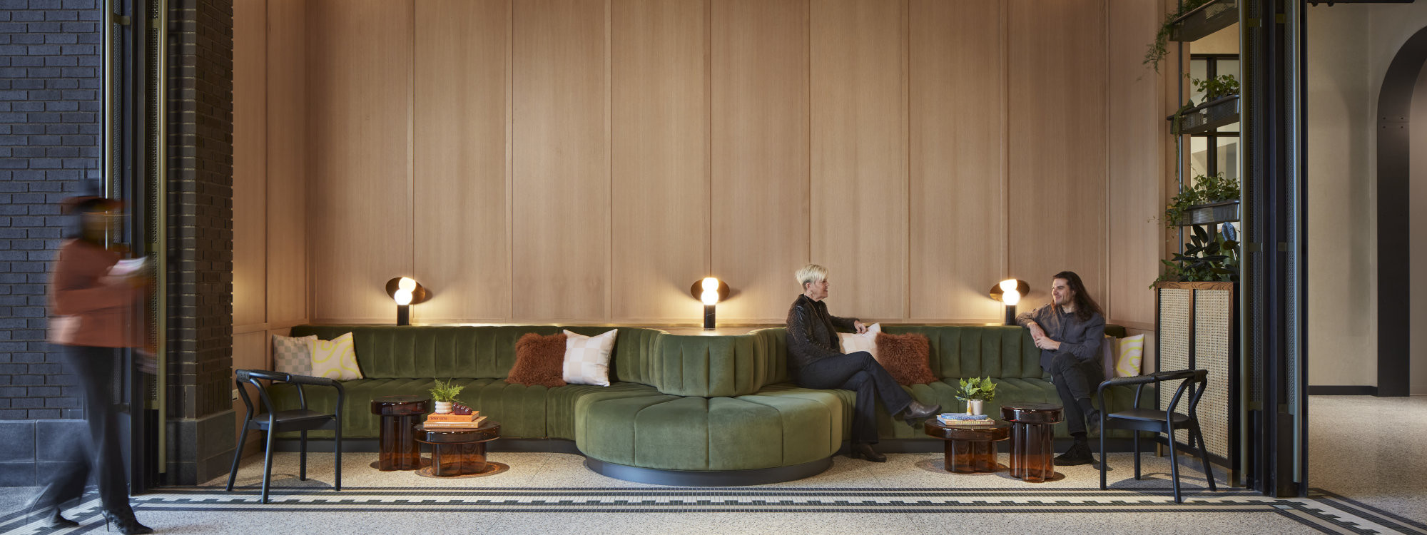 Exterior entrance to 345 N Morgan and next door Prezzo restaurant